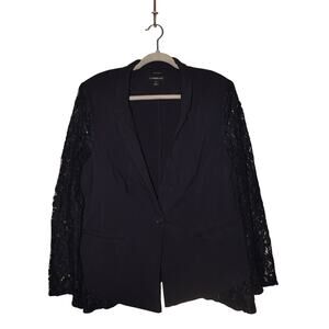 LANE BRYANT $89 The Bryant Blazer Navy Lace Sleeve & Back Plus Size 20‎
